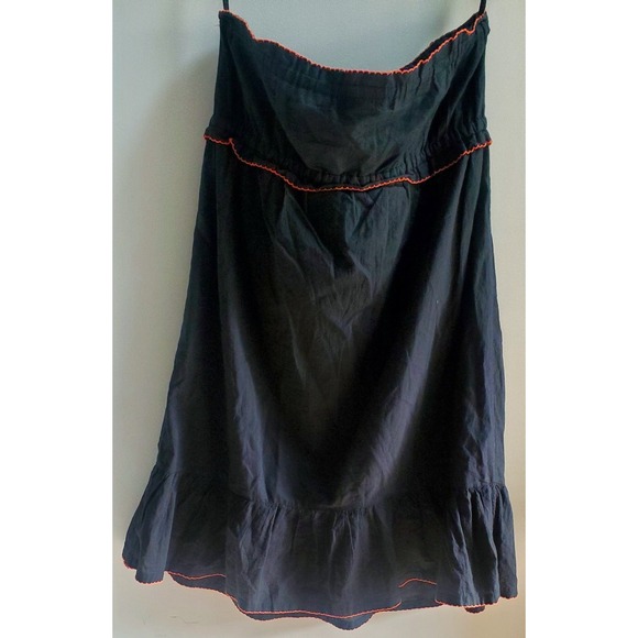 Cute Options Dress Embroidered Floral S Strapless Black/ Coral India Line Cotton - Picture 4 of 6